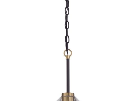 Avante Grand 1-Light Mini Pendant Flat Black Satin Brass Fashion