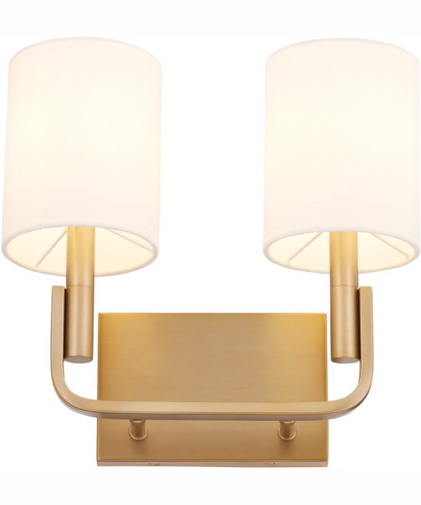 Tempo 2-light Wall Mount Light Fixture Aged Brass Online Sale