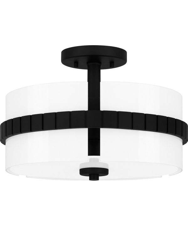 Quoizel Semi-Flush Mount Medium 2-light Semi Flush Mount Matte Black For Cheap