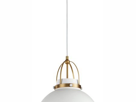 1-light Pendant Studio White w  Aged Brass Online