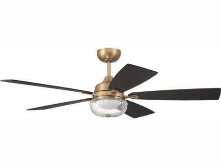 52  Chandler 1-Light Ceiling Fan Satin Brass on Sale