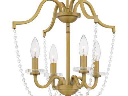 Sunday Medium 4-light Semi Flush Mount Aged Brass Online now