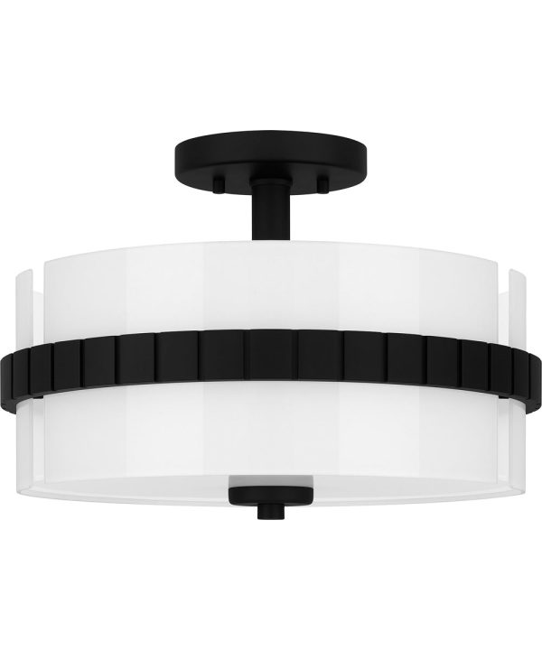 Quoizel Semi-Flush Mount Medium 2-light Semi Flush Mount Matte Black For Cheap