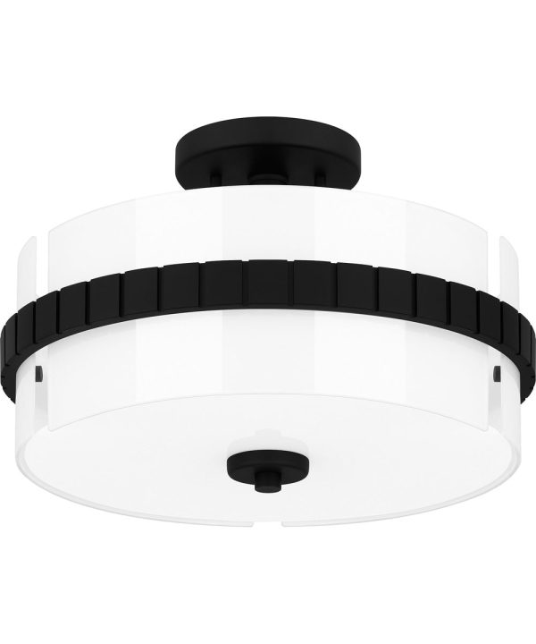 Quoizel Semi-Flush Mount Medium 2-light Semi Flush Mount Matte Black For Cheap