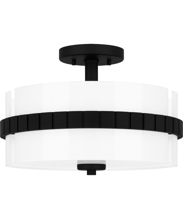 Quoizel Semi-Flush Mount Medium 2-light Semi Flush Mount Matte Black For Cheap