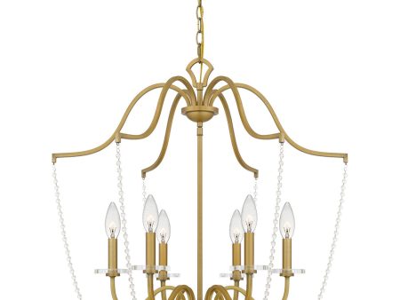 Sunday 6-light Chandelier Aged Brass For Sale