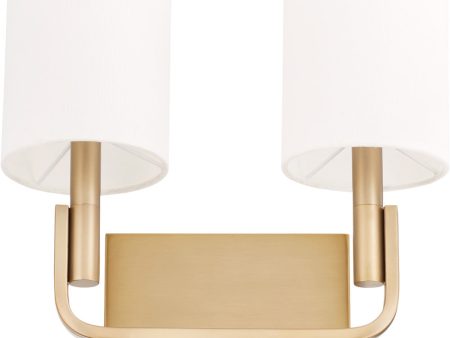 Tempo 2-light Wall Mount Light Fixture Aged Brass Online Sale