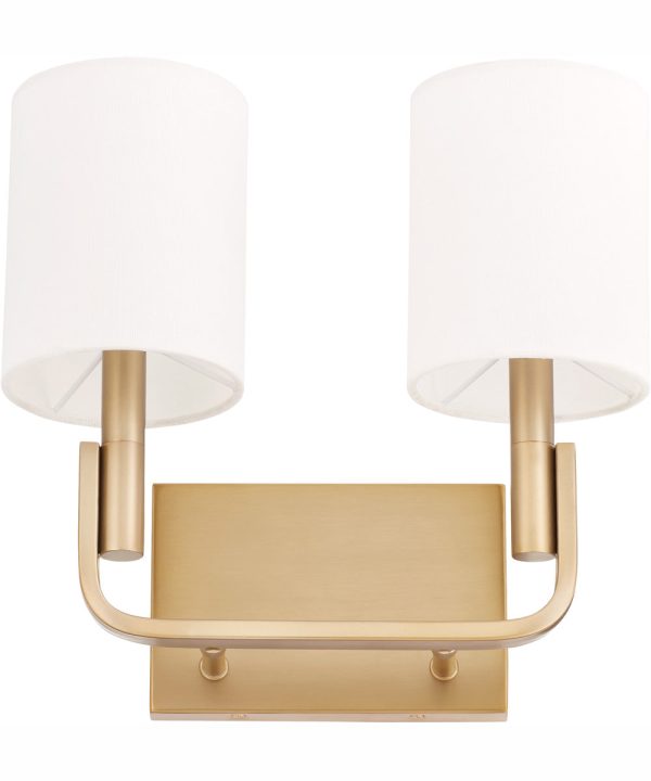 Tempo 2-light Wall Mount Light Fixture Aged Brass Online Sale