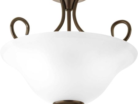 2-Light 13-1 4  Semi-Flush Antique Bronze Hot on Sale