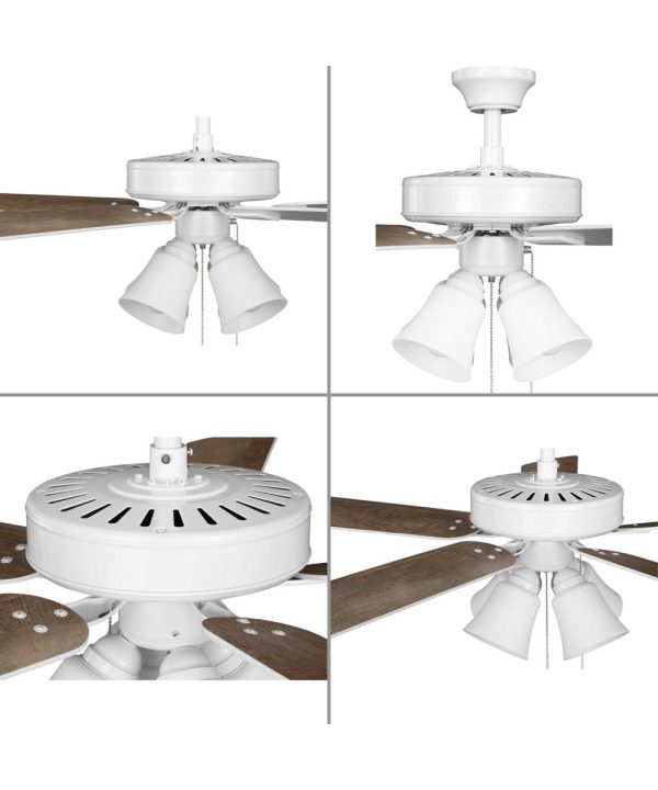 AirPro 52 in. 5-Blade Transitional Ceiling Fan with Light White Online