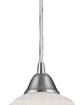 5 w Fusion 1-Light Pendant Satin Nickel White Mosaic Hot on Sale