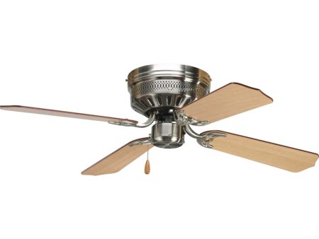 AirPro 42  4-Blade Hugger Ceiling Fan Brushed Nickel Online now