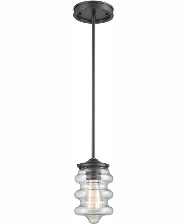 Synchronis 5   Wide 1-Light Mini Pendant - Oil Rubbed Bronze For Cheap