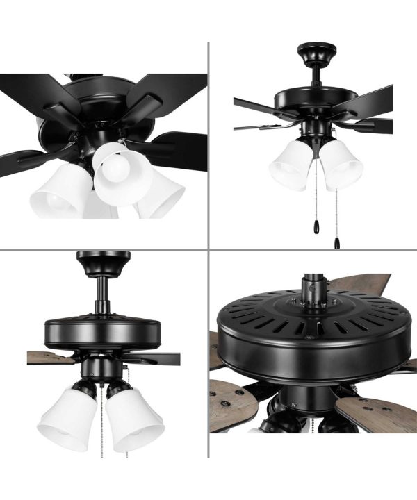 AirPro 52 in. 5-Blade Transitional Ceiling Fan with Light Matte Black Discount