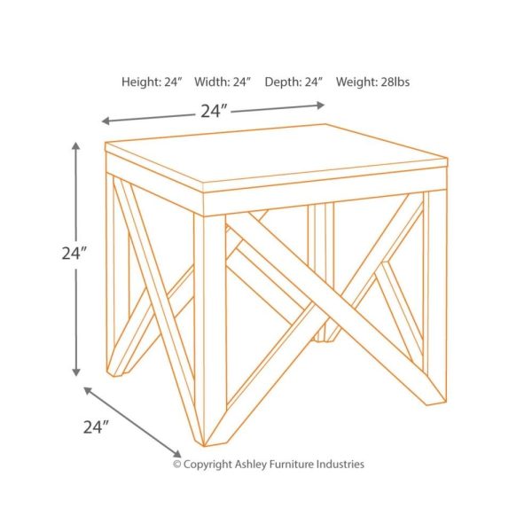 OPEN BOX Haroflyn Square End Table Gray Online now