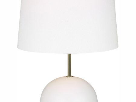 22 H 1-Light Table Lamp Ceramic in White and Gold with a Tapered Round Shade Online