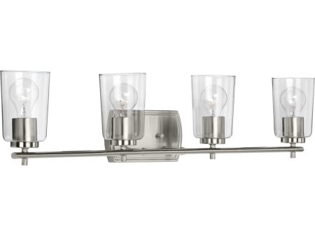 Adley 4-Light Clear Glass New Traditional Bath Vanity Light Brushed Nickel Online