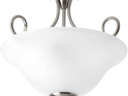 2-Light 13-1 4  Semi-Flush Brushed Nickel Supply