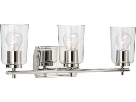 Adley 3-Light Clear Glass New Traditional Bath Vanity Light Polished Nickel Online Hot Sale