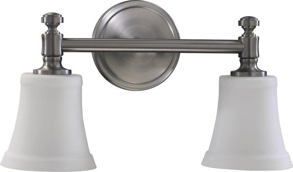 17 w 2-Light Bathroom Vanity Strip Satin Nickel Sale