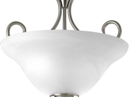 2-Light 13-1 4  Semi-Flush Brushed Nickel For Sale