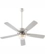 52  Ovation Patio 2-light LED Indoor Outdoor Patio Ceiling Fan Satin Nickel Cheap