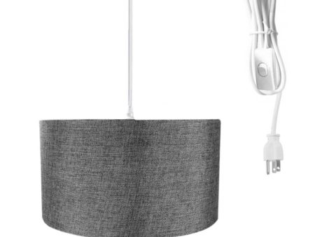 1-Light Plug In Swag Pendant Ceiling Light Granite Grey Shade Cheap