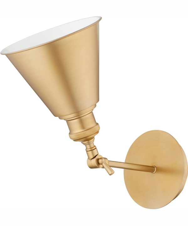 1-light Wall Mount Light Fixture Aged Brass For Discount