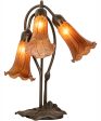 16  High Amber Tiffany Pond Lily 3 Light Accent Lamp Online