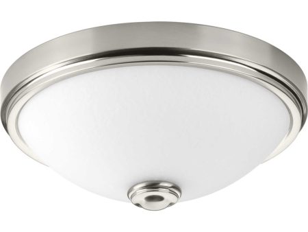 1-Light 15  LED Linen Glass Flush Mount Brushed Nickel Cheap