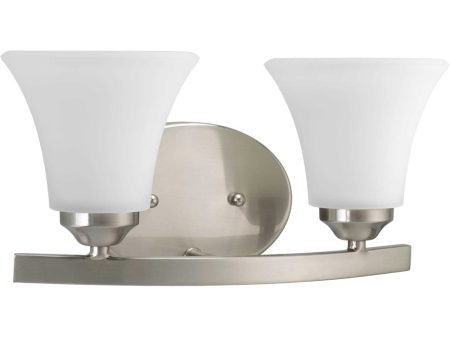 Adorn 2-Light Etched Glass Traditional Bath Vanity Light Brushed Nickel Online Sale