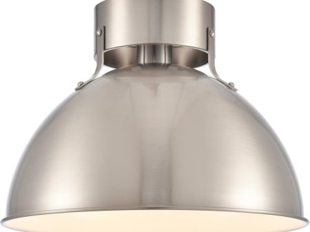 Zayne 12   Wide 1-Light Semi Flush - Brushed Nickel For Cheap