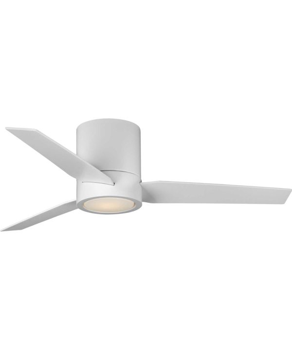 Braden 44  3-Blade Matte White LED Mid-Century Modern Indoor Hugger Ceiling Fan Satin White Sale