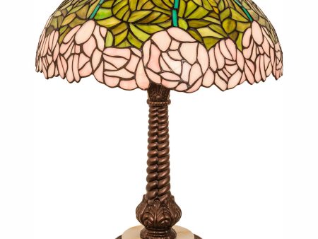 23  Wide Tiffany Cabbage Rose Table Lamp For Discount