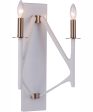 The Reserve 2-Light Wall Sconce Matte White   Satin Brass For Cheap