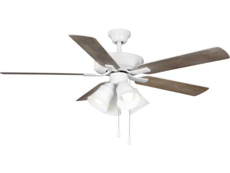 AirPro 52 in. 5-Blade Energy Efficient Rated Ceiling Fan with Light White For Cheap