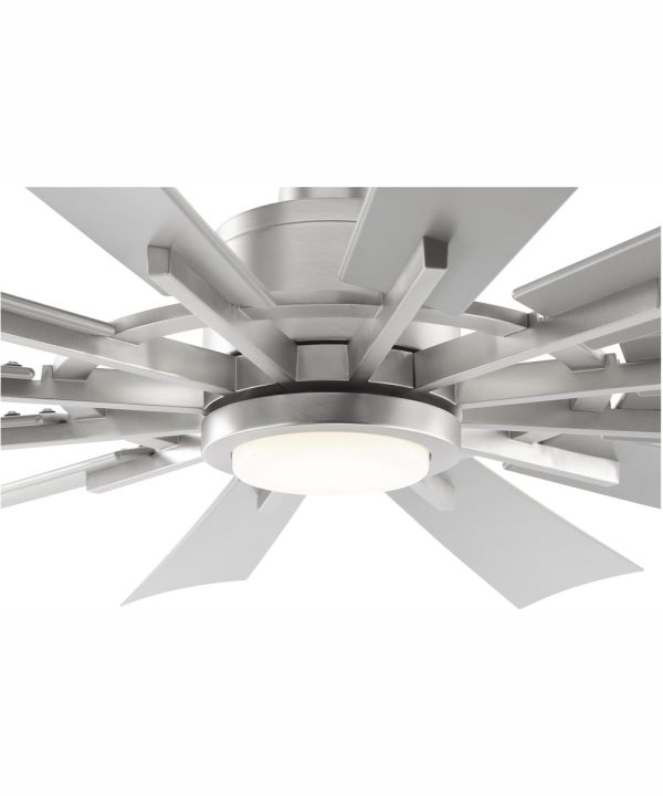 72  Cirque 1-light LED Patio Ceiling Fan Satin Nickel For Discount