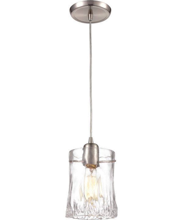 Hand Formed Glass 6   Wide 1-Light Mini Pendant - Satin Nickel Discount