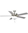 AirPro 52 in. 5-Blade Energy Efficient Rated Ceiling Fan with Light Brushed Nickel on Sale