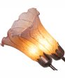 24  Wide Amber Purple Tiffany Pond Lily 7 Light Chandelier For Cheap