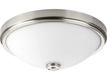 1-Light 19  LED Linen Glass Flush Mount Brushed Nickel Discount