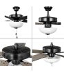 AirPro 52 in. 5-Blade Energy Efficient Rated Transitional Ceiling Fan with Light Matte Black Hot on Sale