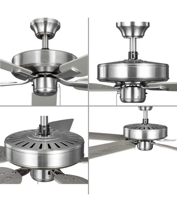 AirPro 52 in. 5-Blade Transitional Ceiling Fan Brushed Nickel Supply