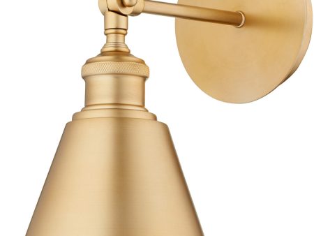 1-light Wall Mount Light Fixture Aged Brass For Discount