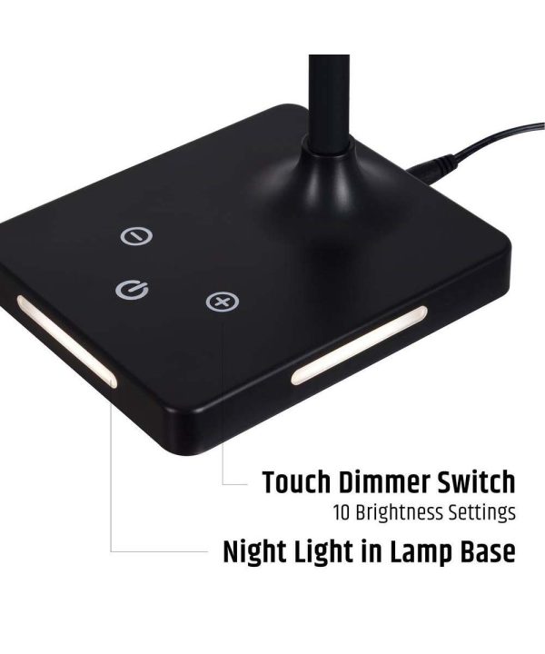 Brilli 21 H Charge Up Circadian LED Desk Lamp Black Finish with Touch Switch, Night Light on Base Discount