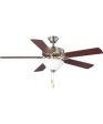 AirPro 52  5-Blade Ceiling fan with White Etched Light Kit Brushed Nickel Online now