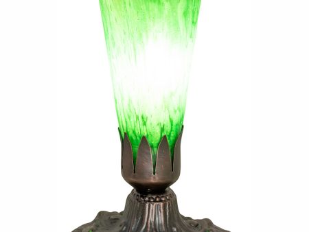 7  High Green Tiffany Pond Lily Victorian Mini Lamp For Cheap