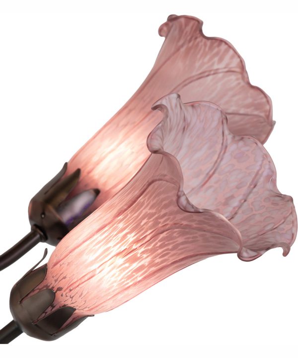 24  Wide Purple Tiffany Pond Lily 7 Light Chandelier Online now