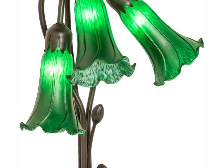 16  High Green Tiffany Pond Lily 3 Light Accent Lamp Sale