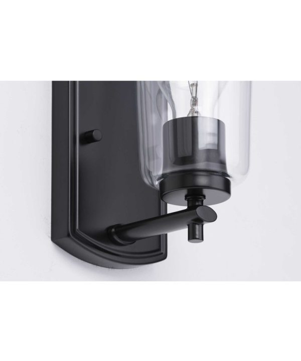 Adley 1-Light Clear Glass New Traditional Bath Vanity Light Matte Black Online